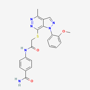 4-(2-((1-(2-methoxyphenyl)-4-methyl-1H-pyrazolo[3,4-d]pyridazin-7-yl)thio)acetamido)benzamide
