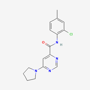 molecular formula C16H17ClN4O B2684522 N-(2-chloro-4-methylphenyl)-6-(pyrrolidin-1-yl)pyrimidine-4-carboxamide CAS No. 2034283-95-7