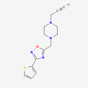 1-(Prop-2-yn-1-yl)-4-{[3-(thiophen-2-yl)-1,2,4-oxadiazol-5-yl]methyl}piperazine
