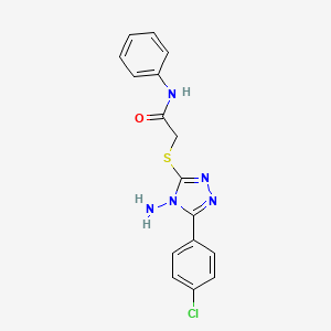 molecular formula C16H14ClN5OS B2684554 2-{[4-amino-5-(4-chlorophenyl)-4H-1,2,4-triazol-3-yl]sulfanyl}-N-phenylacetamide CAS No. 730250-32-5
