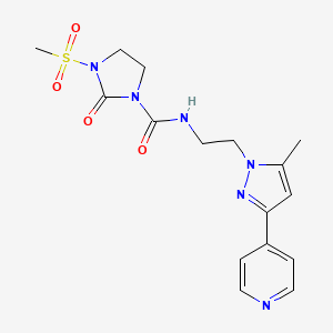 N-(2-(5-methyl-3-(pyridin-4-yl)-1H-pyrazol-1-yl)ethyl)-3-(methylsulfonyl)-2-oxoimidazolidine-1-carboxamide