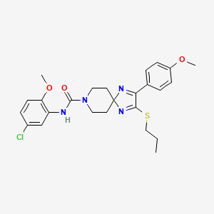 molecular formula C25H29ClN4O3S B2684563 N-(5-CHLORO-2-METHOXYPHENYL)-2-(4-METHOXYPHENYL)-3-(PROPYLSULFANYL)-1,4,8-TRIAZASPIRO[4.5]DECA-1,3-DIENE-8-CARBOXAMIDE CAS No. 894890-35-8