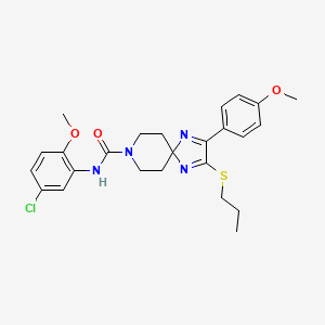 N-(5-chloro-2-methoxyphenyl)-2-(4-methoxyphenyl)-3-(propylthio)-1,4,8-triazaspiro[4.5]deca-1,3-diene-8-carboxamide