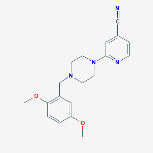 molecular formula C19H22N4O2 B2684564 2-{4-[(2,5-Dimethoxyphenyl)methyl]piperazin-1-yl}pyridine-4-carbonitrile CAS No. 1864064-37-8