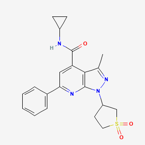 N-cyclopropyl-1-(1,1-dioxidotetrahydrothiophen-3-yl)-3-methyl-6-phenyl-1H-pyrazolo[3,4-b]pyridine-4-carboxamide