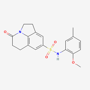 molecular formula C19H20N2O4S B2684576 N-(2-methoxy-5-methylphenyl)-11-oxo-1-azatricyclo[6.3.1.0^{4,12}]dodeca-4(12),5,7-triene-6-sulfonamide CAS No. 898462-54-9