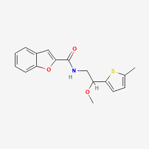 molecular formula C17H17NO3S B2684583 N-[2-Methoxy-2-(5-methylthiophen-2-YL)ethyl]-1-benzofuran-2-carboxamide CAS No. 1797639-92-9