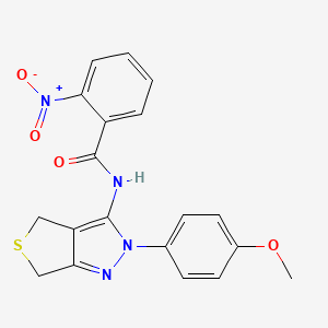 N-[2-(4-methoxyphenyl)-4,6-dihydrothieno[3,4-c]pyrazol-3-yl]-2-nitrobenzamide