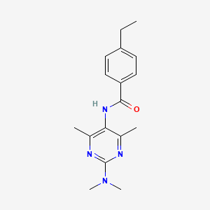 N-(2-(dimethylamino)-4,6-dimethylpyrimidin-5-yl)-4-ethylbenzamide