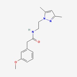molecular formula C16H21N3O2 B2684594 N-(2-(3,5-dimethyl-1H-pyrazol-1-yl)ethyl)-2-(3-methoxyphenyl)acetamide CAS No. 1226445-82-4