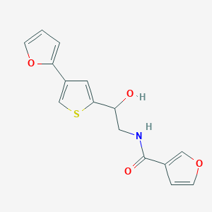molecular formula C15H13NO4S B2684599 N-{2-[4-(furan-2-yl)thiophen-2-yl]-2-hydroxyethyl}furan-3-carboxamide CAS No. 2380063-72-7