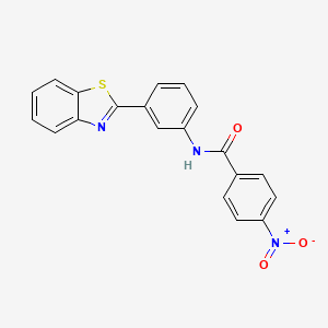 molecular formula C20H13N3O3S B2684612 N-[3-(1,3-benzothiazol-2-yl)phenyl]-4-nitrobenzamide CAS No. 299950-70-2