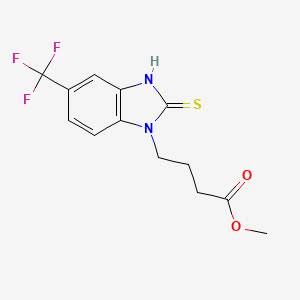 methyl 4-[2-sulfanyl-5-(trifluoromethyl)-1H-1,3-benzimidazol-1-yl]butanoate