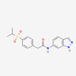 molecular formula C18H19N3O3S B2684620 N-(1H-indazol-6-yl)-2-(4-(isopropylsulfonyl)phenyl)acetamide CAS No. 1219902-73-4