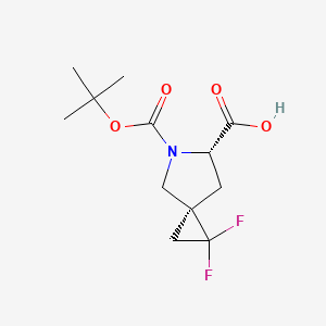 molecular formula C12H17F2NO4 B2684621 (3s,6s)-5-[(Tert-butoxy)carbonyl]-1,1-difluoro-5-azaspiro[2.4]heptane-6-carboxylic acid CAS No. 1980007-35-9