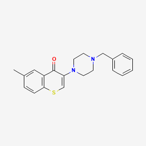 molecular formula C21H22N2OS B2684626 3-(4-benzylpiperazin-1-yl)-6-methyl-4H-thiochromen-4-one CAS No. 895797-27-0