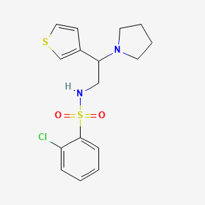 2-chloro-N-(2-(pyrrolidin-1-yl)-2-(thiophen-3-yl)ethyl)benzenesulfonamide