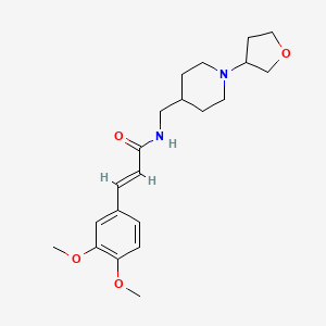 molecular formula C21H30N2O4 B2684633 (E)-3-(3,4-dimethoxyphenyl)-N-((1-(tetrahydrofuran-3-yl)piperidin-4-yl)methyl)acrylamide CAS No. 2034997-02-7