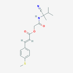 molecular formula C18H22N2O3S B2684635 [2-[(2-cyano-3-methylbutan-2-yl)amino]-2-oxoethyl] (E)-3-(4-methylsulfanylphenyl)prop-2-enoate CAS No. 877241-65-1