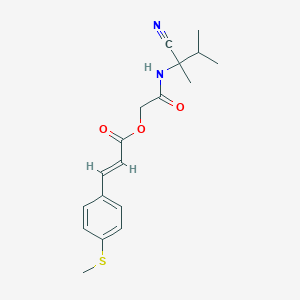 [2-[(2-cyano-3-methylbutan-2-yl)amino]-2-oxoethyl] (E)-3-(4-methylsulfanylphenyl)prop-2-enoate