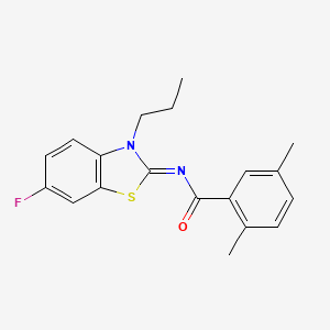 molecular formula C19H19FN2OS B2684649 (Z)-N-(6-fluoro-3-propylbenzo[d]thiazol-2(3H)-ylidene)-2,5-dimethylbenzamide CAS No. 946320-15-6