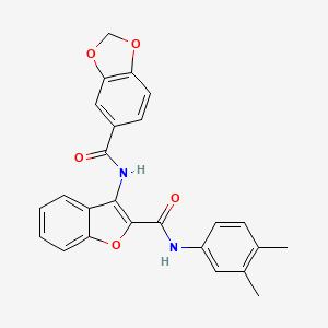 molecular formula C25H20N2O5 B2684673 N-(2-((3,4-dimethylphenyl)carbamoyl)benzofuran-3-yl)benzo[d][1,3]dioxole-5-carboxamide CAS No. 888457-36-1