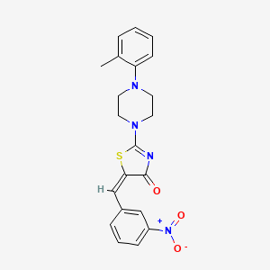 molecular formula C21H20N4O3S B2684679 (E)-5-(3-nitrobenzylidene)-2-(4-(o-tolyl)piperazin-1-yl)thiazol-4(5H)-one CAS No. 374922-75-5