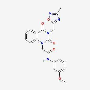 molecular formula C21H19N5O5 B2684687 N-(3-methoxyphenyl)-2-(3-((3-methyl-1,2,4-oxadiazol-5-yl)methyl)-2,4-dioxo-3,4-dihydroquinazolin-1(2H)-yl)acetamide CAS No. 941934-38-9