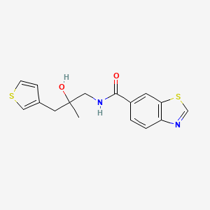 molecular formula C16H16N2O2S2 B2684689 N-[2-hydroxy-2-methyl-3-(thiophen-3-yl)propyl]-1,3-benzothiazole-6-carboxamide CAS No. 2097858-23-4
