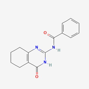 molecular formula C15H15N3O2 B2684690 N-(4-oxo-3,4,5,6,7,8-hexahydro-2-quinazolinyl)benzenecarboxamide CAS No. 338401-46-0