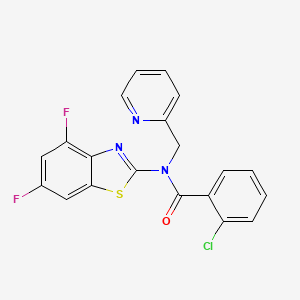 molecular formula C20H12ClF2N3OS B2684692 2-chloro-N-(4,6-difluoro-1,3-benzothiazol-2-yl)-N-[(pyridin-2-yl)methyl]benzamide CAS No. 899964-75-1