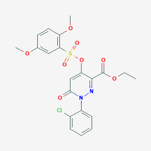 molecular formula C21H19ClN2O8S B2684700 Ethyl 1-(2-chlorophenyl)-4-(((2,5-dimethoxyphenyl)sulfonyl)oxy)-6-oxo-1,6-dihydropyridazine-3-carboxylate CAS No. 900008-48-2