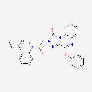 molecular formula C25H19N5O5 B2684719 methyl 2-(2-{1-oxo-4-phenoxy-1H,2H-[1,2,4]triazolo[4,3-a]quinoxalin-2-yl}acetamido)benzoate CAS No. 1189687-24-8