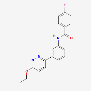 molecular formula C19H16FN3O2 B2684728 N-[3-(6-ethoxypyridazin-3-yl)phenyl]-4-fluorobenzamide CAS No. 922567-57-5