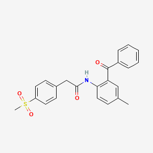 molecular formula C23H21NO4S B2684734 N-(2-benzoyl-4-methylphenyl)-2-(4-(methylsulfonyl)phenyl)acetamide CAS No. 942008-36-8