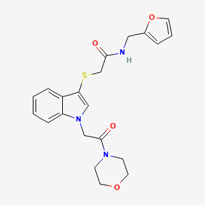 molecular formula C21H23N3O4S B2684774 N-[(furan-2-yl)methyl]-2-({1-[2-(morpholin-4-yl)-2-oxoethyl]-1H-indol-3-yl}sulfanyl)acetamide CAS No. 878053-91-9
