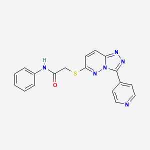molecular formula C18H14N6OS B2684779 N-phenyl-2-((3-(pyridin-4-yl)-[1,2,4]triazolo[4,3-b]pyridazin-6-yl)thio)acetamide CAS No. 868969-58-8