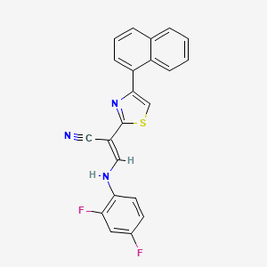 (E)-3-((2,4-difluorophenyl)amino)-2-(4-(naphthalen-1-yl)thiazol-2-yl)acrylonitrile