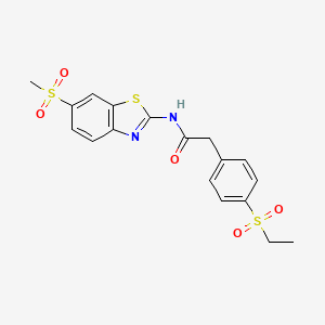 2-(4-(ethylsulfonyl)phenyl)-N-(6-(methylsulfonyl)benzo[d]thiazol-2-yl)acetamide