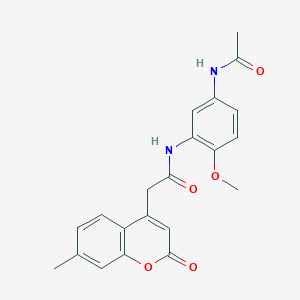 N-(5-acetamido-2-methoxyphenyl)-2-(7-methyl-2-oxo-2H-chromen-4-yl)acetamide