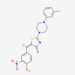 (E)-5-(4-hydroxy-3-nitrobenzylidene)-2-(4-(m-tolyl)piperazin-1-yl)thiazol-4(5H)-one