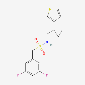 molecular formula C15H15F2NO2S2 B2684807 1-(3,5-difluorophenyl)-N-{[1-(thiophen-3-yl)cyclopropyl]methyl}methanesulfonamide CAS No. 2415565-99-8