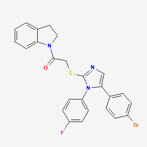 2-((5-(4-bromophenyl)-1-(4-fluorophenyl)-1H-imidazol-2-yl)thio)-1-(indolin-1-yl)ethanone