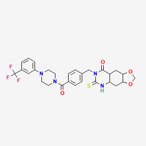 6-sulfanylidene-7-[(4-{4-[3-(trifluoromethyl)phenyl]piperazine-1-carbonyl}phenyl)methyl]-2H,5H,6H,7H,8H-[1,3]dioxolo[4,5-g]quinazolin-8-one