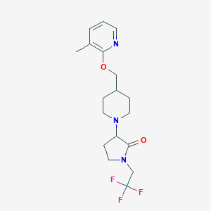 3-(4-{[(3-Methylpyridin-2-yl)oxy]methyl}piperidin-1-yl)-1-(2,2,2-trifluoroethyl)pyrrolidin-2-one