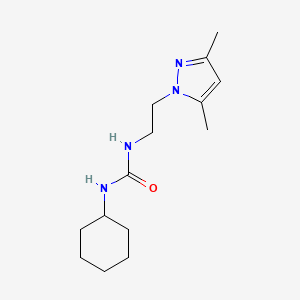 1-cyclohexyl-3-(2-(3,5-dimethyl-1H-pyrazol-1-yl)ethyl)urea