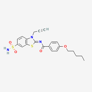 4-pentoxy-N-(3-prop-2-ynyl-6-sulfamoyl-1,3-benzothiazol-2-ylidene)benzamide