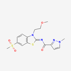 N-(3-(2-methoxyethyl)-6-(methylsulfonyl)benzo[d]thiazol-2(3H)-ylidene)-1-methyl-1H-pyrazole-3-carboxamide