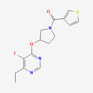 (3-((6-Ethyl-5-fluoropyrimidin-4-yl)oxy)pyrrolidin-1-yl)(thiophen-3-yl)methanone