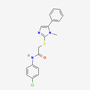 N-(4-chlorophenyl)-2-((1-methyl-5-phenyl-1H-imidazol-2-yl)thio)acetamide